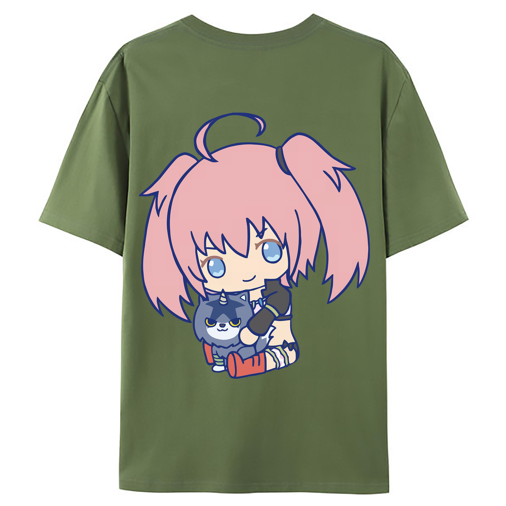 （画像用） 転スラ Regarding Reincarnated to Slime 綿100％ メンズ半袖Tシャツ（バックプリント） 通気性